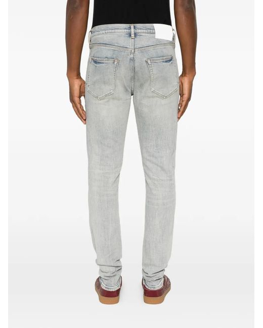 Purple Brand Gray Faded Slim-Fit Jeans for men