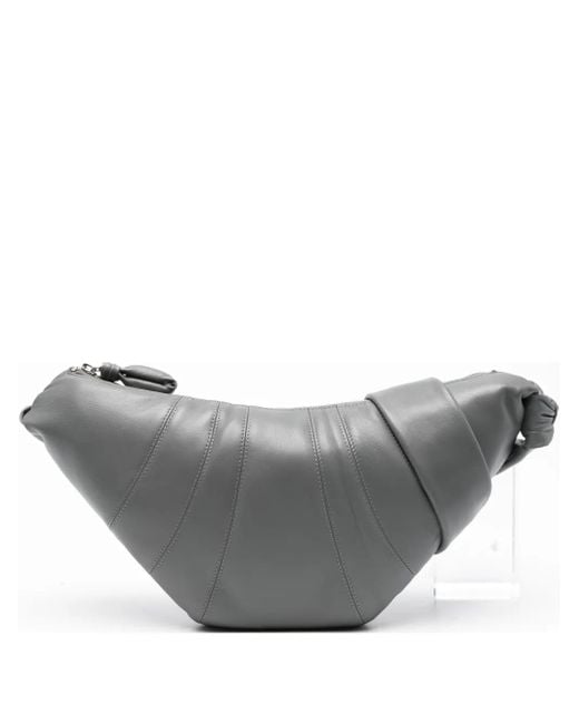 Lemaire Croissant Geknoopte Leren Schoudertas in het Gray