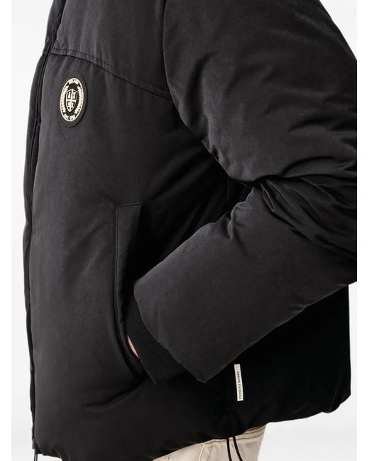 ARMANI EXCHANGE Black Logo-Patch Puffer Jacket for men