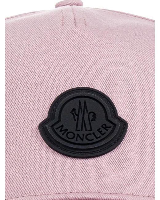 Moncler Pink Logo-Patch Cotton Cap
