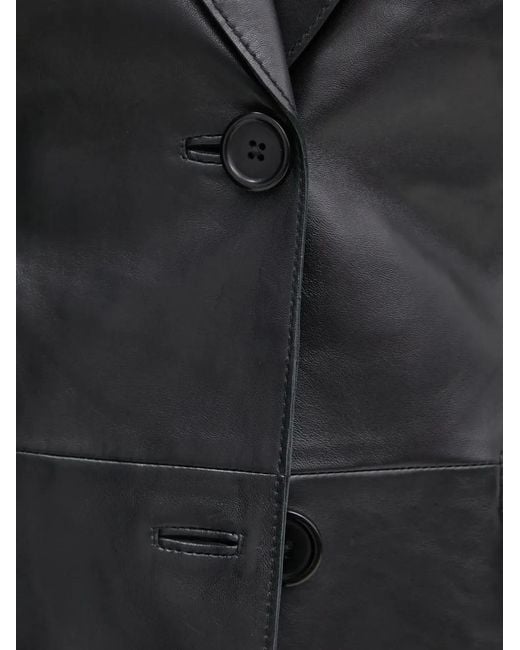 Stand Studio Leren Blazer in het Black