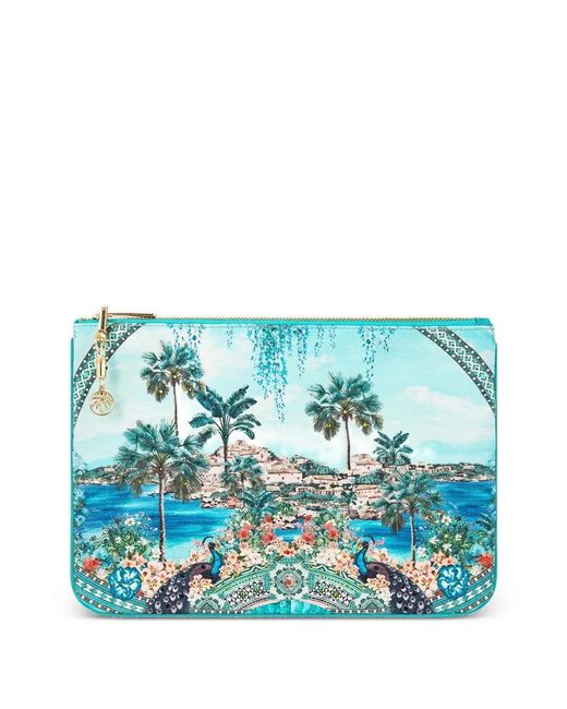 Camilla Blue Small Printed Clutch Bag