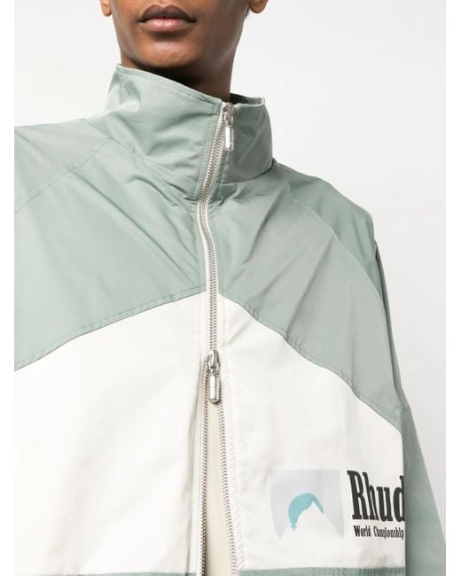 Rhude Green World Championship Logo-Print Bomber Jacket for men