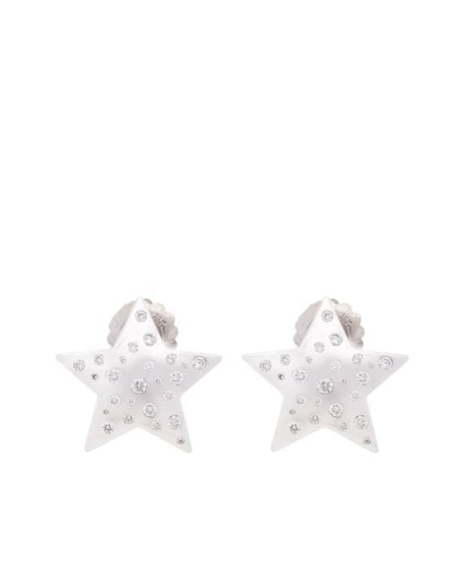 Future Fortune White 18K Star Bright Diamond Earrings
