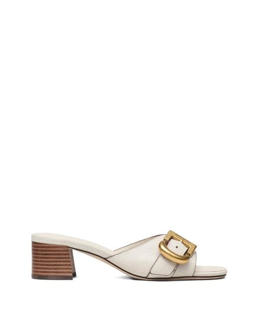 Marc Jacobs Natural Buckle-Detail Heeled Sandals
