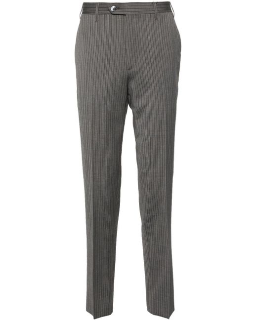 Corneliani Gray Striped Tailored Trousers for men