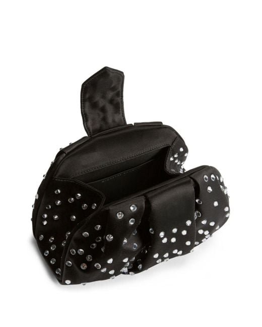 Giuseppe Zanotti Black Amande Precious Rhinestone-embellished Clutch Bag