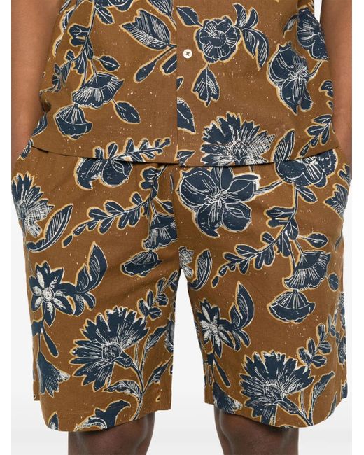 Universal Works Blue Floral-Print Shorts for men