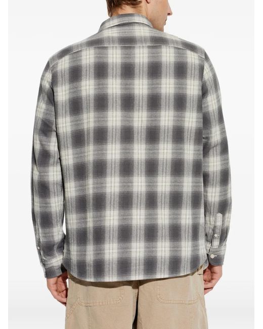 AllSaints Gray Plaid Shirt for men