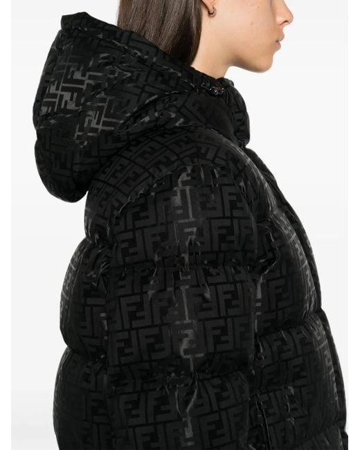 Fendi Donsjack Met Ff-Patroon in het Black