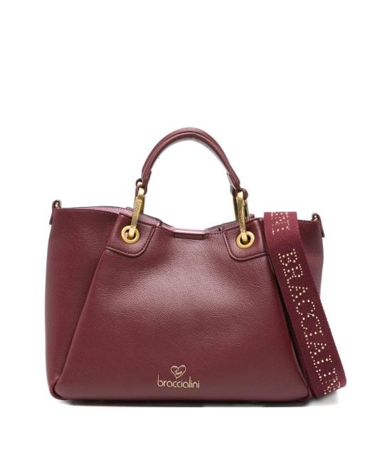 Braccialini Purple Shopper mit Logo-Applikation