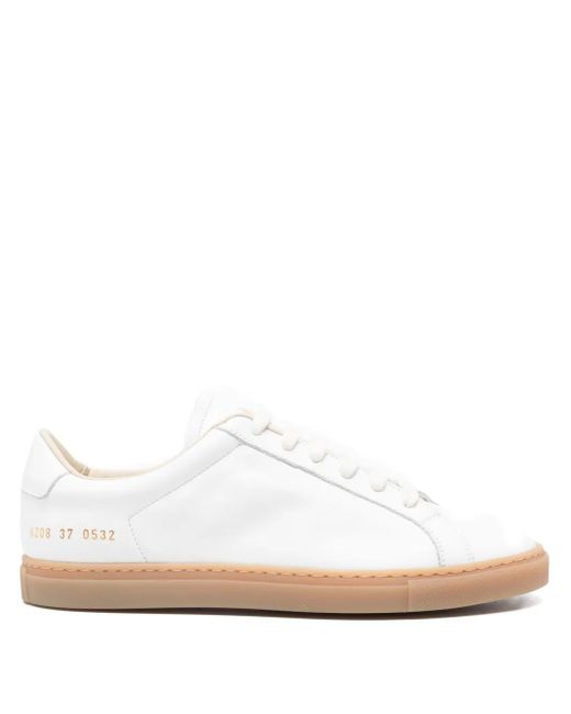 Common Projects White Sneakers mit Ledersohle