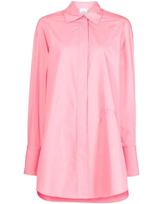 Patou Pink Oversize Long-Sleeve Cotton Shirt
