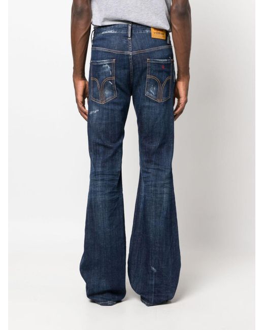 DSquared² Blue Mid-rise Flared Jeans for men