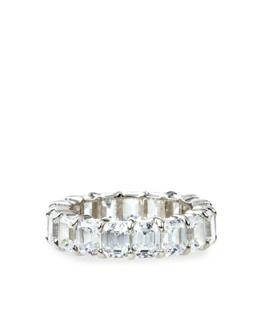 Fantasia by Deserio 14kt White Gold Emerald-cut Eternity Ring
