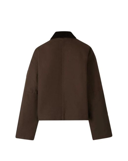 Canada Goose Brown Corduroy-Collar Logo-Patch Jacket