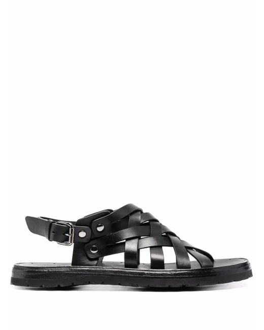 Officine Creative Black Chios Strappy Sandals for men