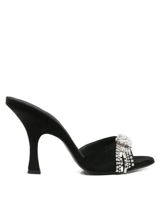 Magda Butrym Black Crystal-Embellished Heeled Sandals