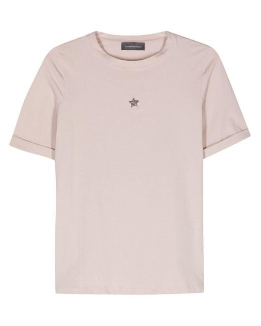 Lorena Antoniazzi Pink Acquarius Star-appliqué T-shirt