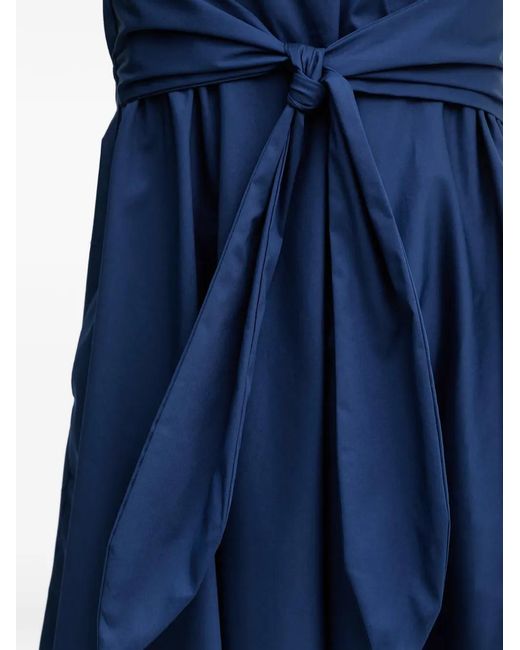 Fracomina Blue Sleeveless Wrap-Style Midi Dress
