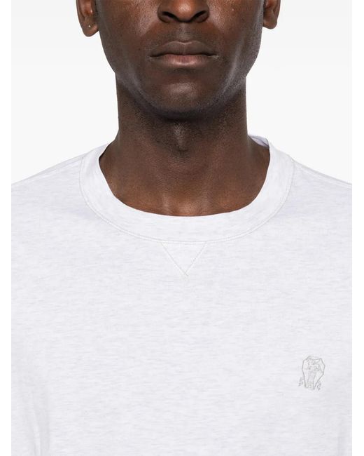 メンズ Brunello Cucinelli ロゴ Tシャツ White