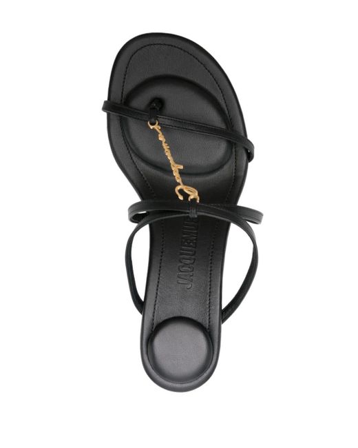 Mules Les Sandales Pralu con tacón de 40 mm Jacquemus de color Black