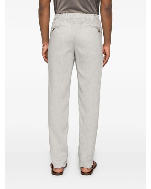 PT Torino White Drawstring Tailored Trousers for men