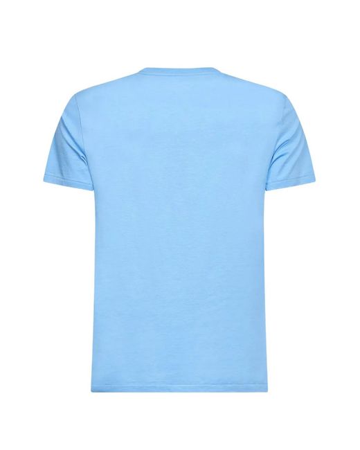 Polo Ralph Lauren Blue Ribbed Embroidery T-Shirt for men
