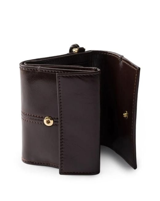 Prada Gray Small Snap-Closure Leather Wallet
