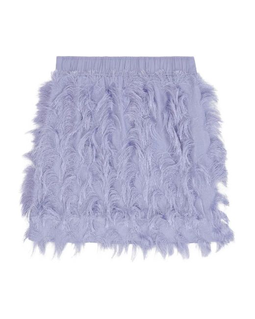 Ganni Purple Fringe Mesh Skirt
