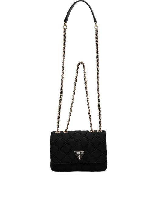 Guess White Giully quilted shoulder bag