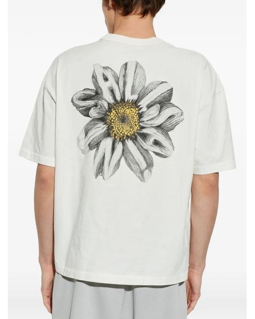 AllSaints White Floral-Print T-Shirt for men