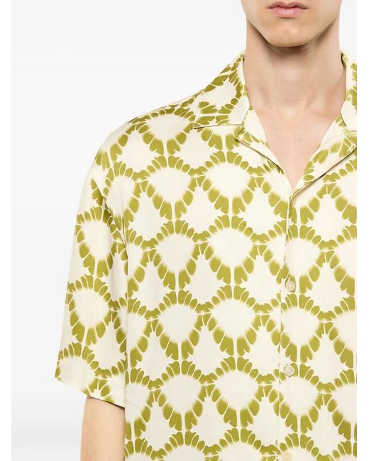 Laneus Yellow Patterned Shirt for men