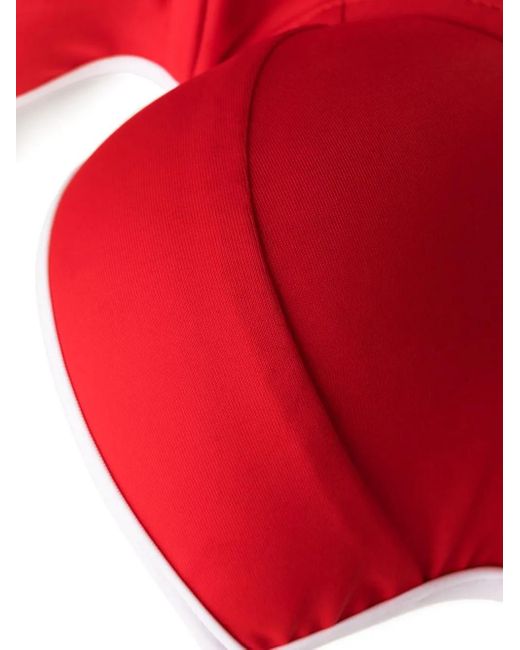 Noire Swimwear Red Balconette Two-Piece Bikini Set