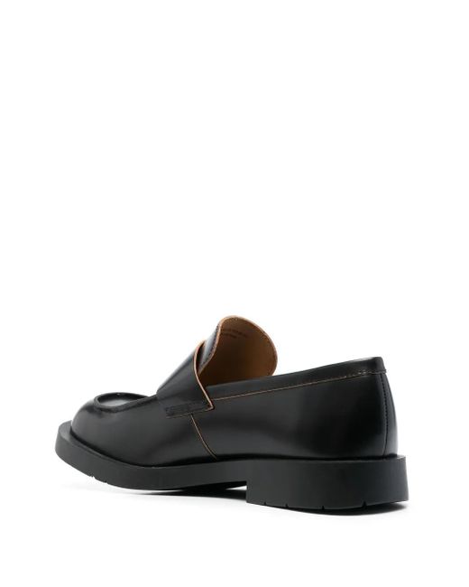CAMPERLAB Black Square-Toe Leather Loafers