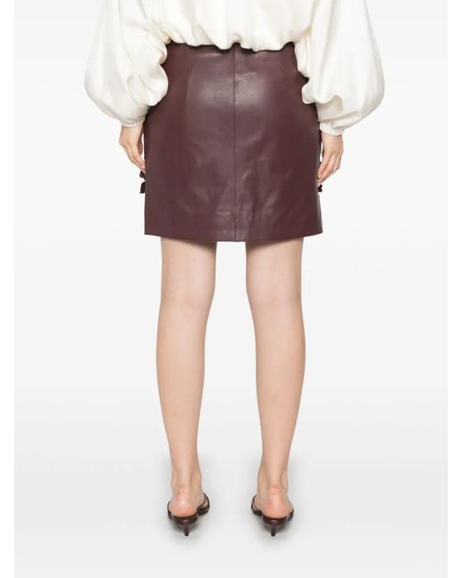 Alberta Ferretti Purple Floral-Appliqué Skirt