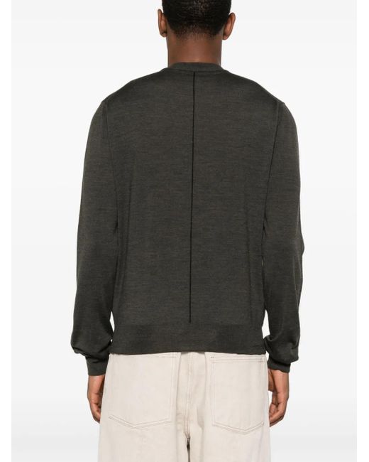 Lanvin Black Seam-Detail Wool Jumper for men