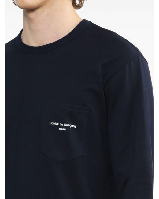 Camiseta con logo estampado Comme des Garçons de hombre de color Blue