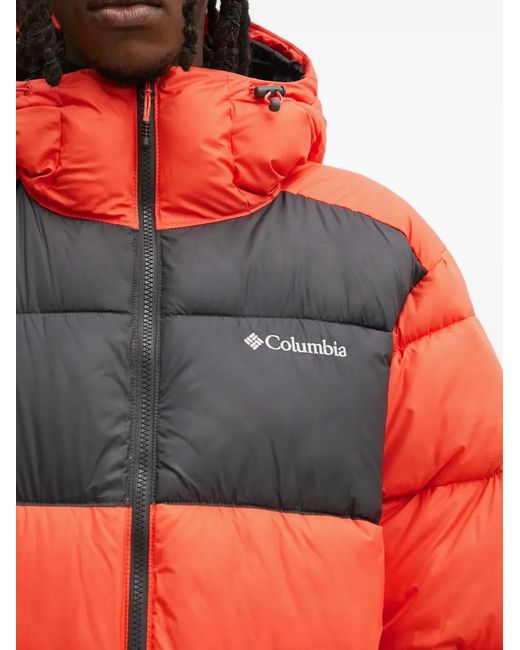 Columbia Orange Pike Lake Hooded Colour-Block Jacket for men