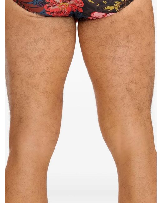 Amir Slama Black Floral-Print Swim Briefs for men