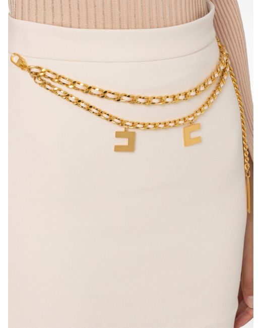 Elisabetta Franchi Natural Chain-Link Mini Skirt