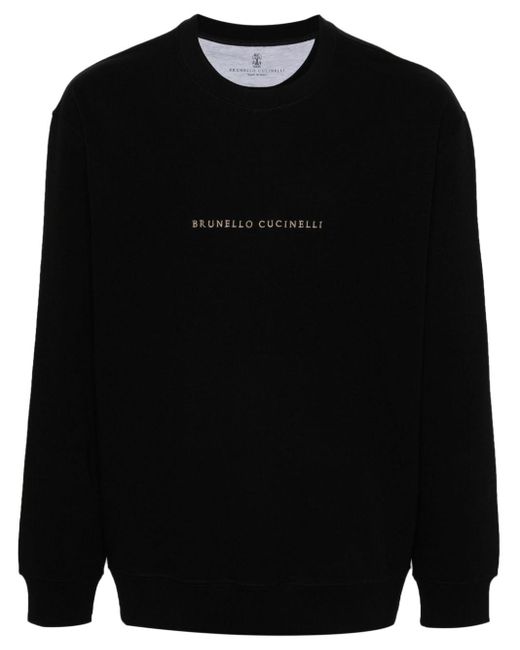 Sweat à logo brodé Brunello Cucinelli pour homme en coloris Black