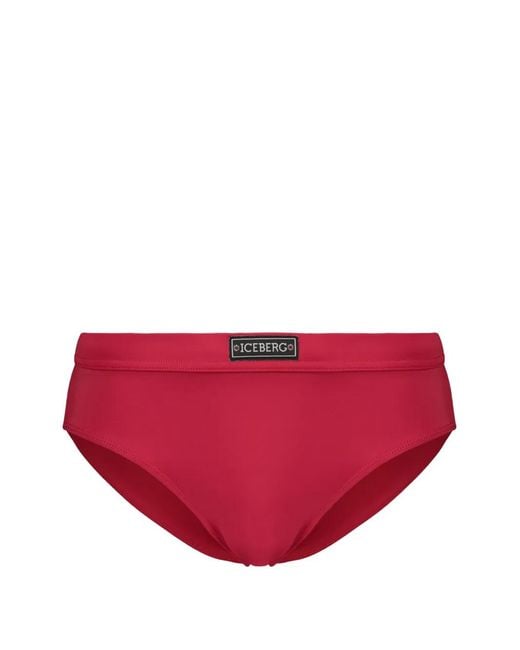 Iceberg Badehose Mit Logo-Patch in Red für Herren
