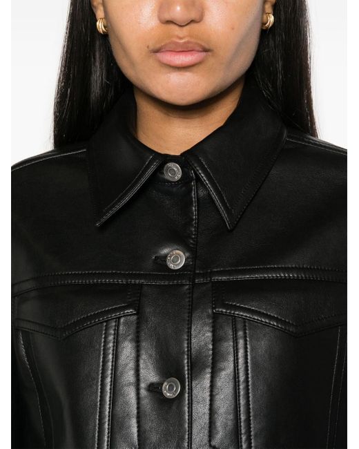 Nanushka Black Rocio Faux-leather Jacket