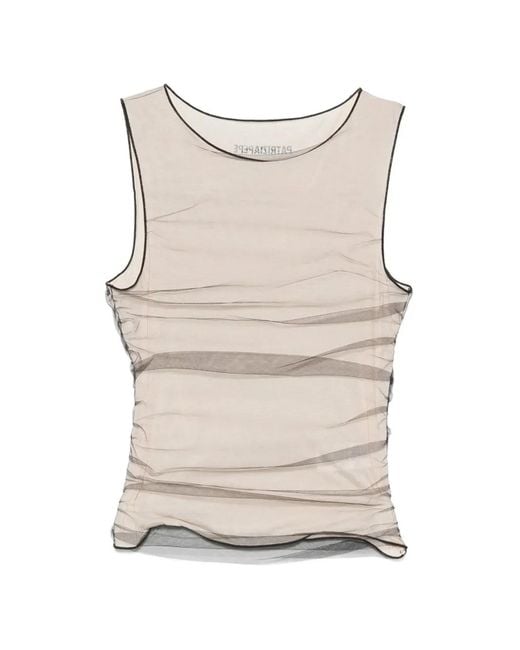 Patrizia Pepe Natural Ruched Tank Top