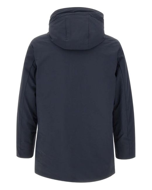 Woolrich Blue Flap-Pockets Padded Coat for men