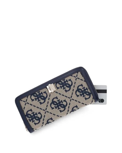 Guess Gray Audrey Monogram-Print Wallet