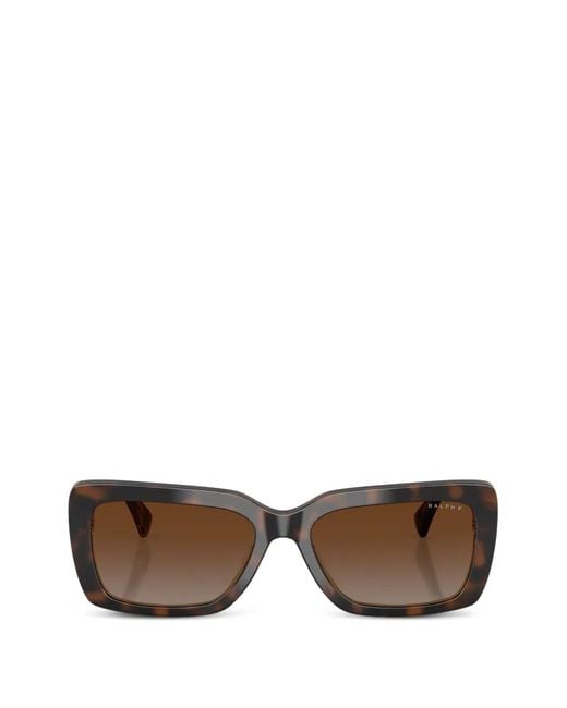 Polo Ralph Lauren Brown Rectangle-Frame Sunglasses