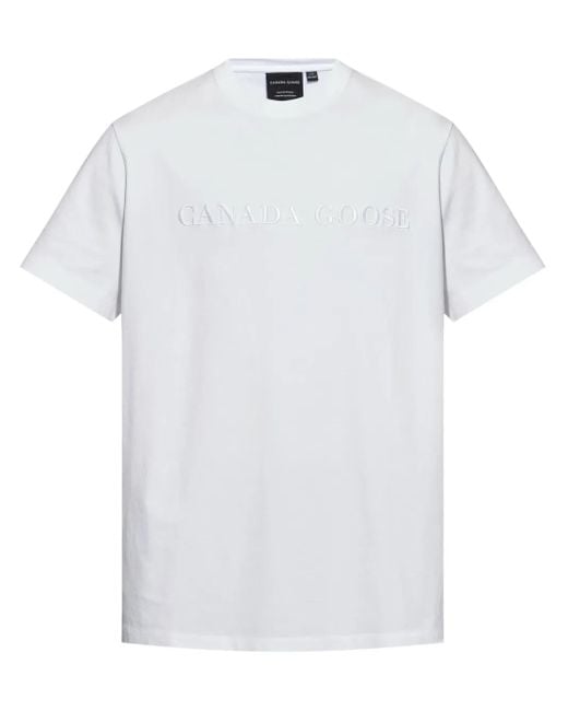 Canada Goose White Logo Cotton T-Shirt for men