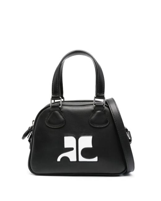 Courreges ボーリング レザーミニバッグ Black